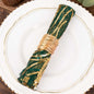 Sequin Mesh 20"x20" Napkin Hunter Emerald Green Gold - Wave Embroidered Reusable Napkin Pro Linens