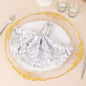 Sequin Mesh 20"x20" Napkin SIlver - Wave Embroidered Reusable Napkin Pro Linens