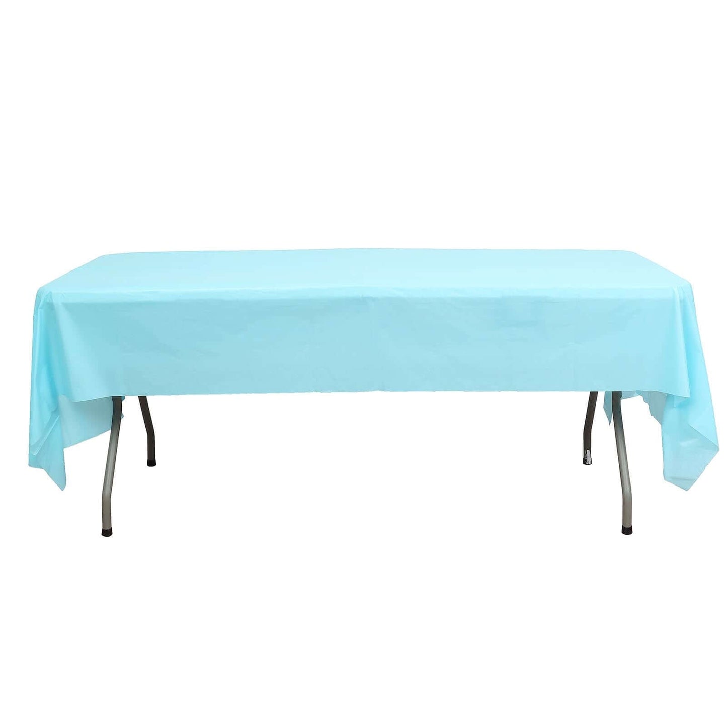 Serenity Blue Rectangle Plastic Table Cover, 54"x108" PVC Waterproof Disposable Tablecloth - Pro Linens