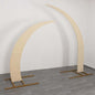 Set of 2 Beige Spandex Half Crescent Moon Backdrop Stand Covers, Custom Fitted Wedding Arch Cover for Curved Arbor Flower Balloon Frame Pro Linens