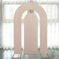 Set of 2 Nude Spandex Fitted Wedding Arch Covers for Round Top and Double Arch Chiara Backdrop Stands - 6ft,8ft Pro Linens