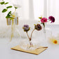 Set of 3 Clear Glass Ribbed Design Mini Flower Bud Vases, Table Centerpiece Set - Assorted Sizes Pro Linens