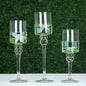 Set of 3 Clear Long Stem Cylinder Glass Vases, Tealight Candle Holder Set - 12",14",16" Pro Linens