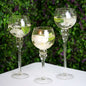 Set of 3 Clear Long Stem Globe Glass Vase Candle Holder Set - 12",14",16" Pro Linens