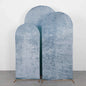 Set of 3 Dusty Blue Crushed Velvet Chiara Backdrop Stand Covers For Round Top Wedding Arches - 5ft, 6ft, 7ft Pro Linens