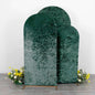 Set of 3 Hunter Emerald Green Crushed Velvet Chiara Backdrop Stand Covers For Round Top Wedding Arches - 5ft, 6ft, 7ft Pro Linens