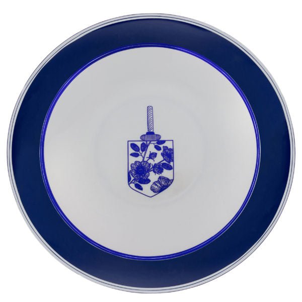 Silver and Blue Round Plastic Plate 10 Pack - Chanukah Plate Pro Linens