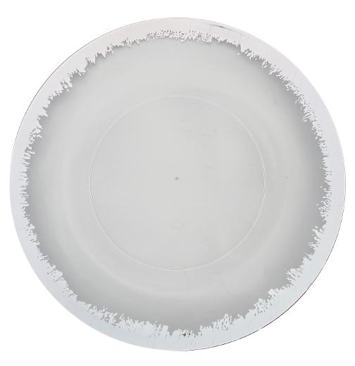 Silver and Clear Round Plastic Plates - Scratched Silver Plate Pro Linens