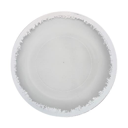 Silver and Clear Round Plastic Plates - Scratched Silver Plate Pro Linens