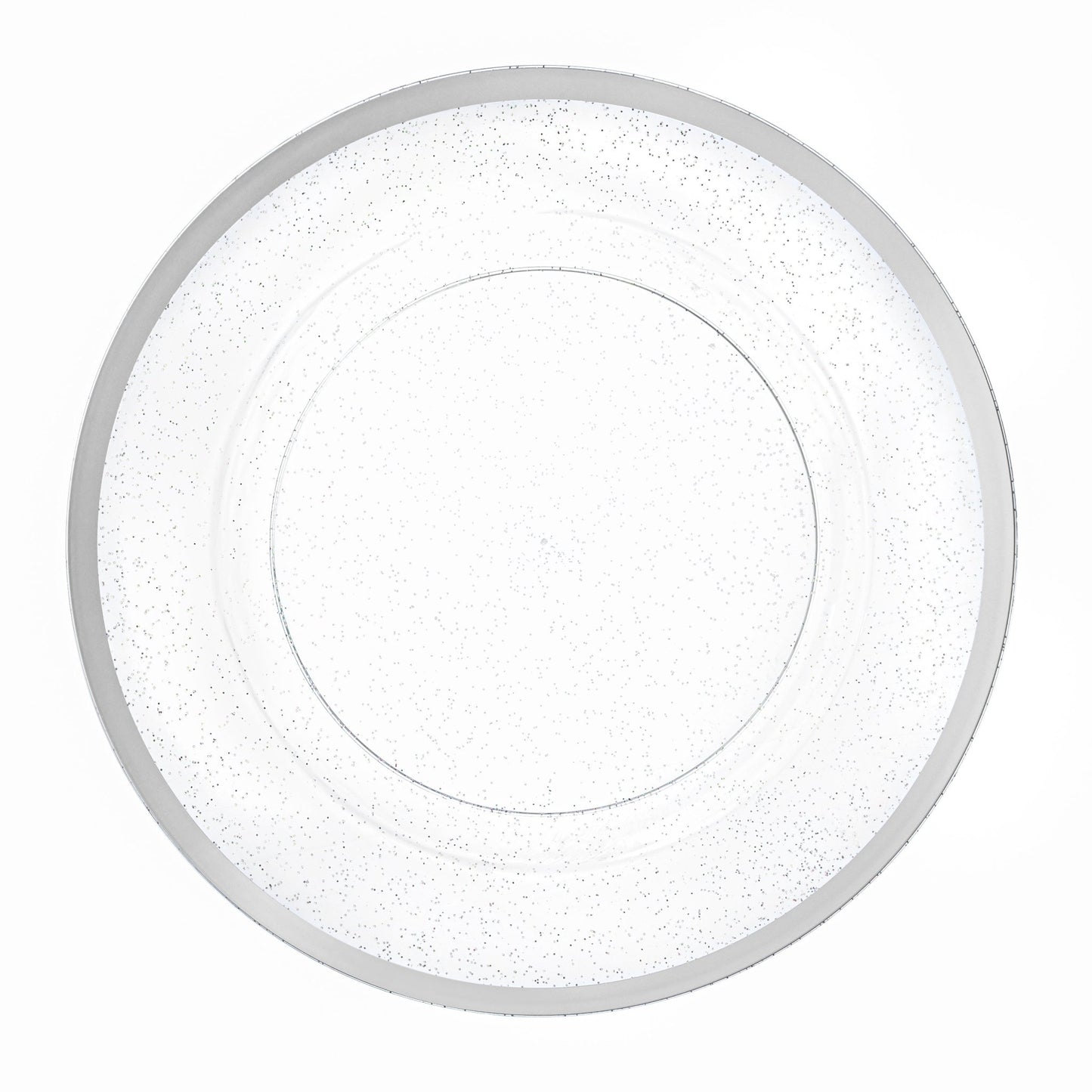 Silver Glitter 13″ Round Plastic Charger Plate - 4 Pack - Pro Linens