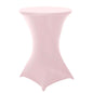 Spandex 24"-32" Round Cocktail Table Cover Blush - Easy to Maintain Stretch Fitted Highboy Tablecloth Pro Linens