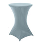 Spandex 24"-32" Round Cocktail Table Cover Dusty Blue - Easy to Maintain Stretch Fitted Highboy Tablecloth Pro Linens