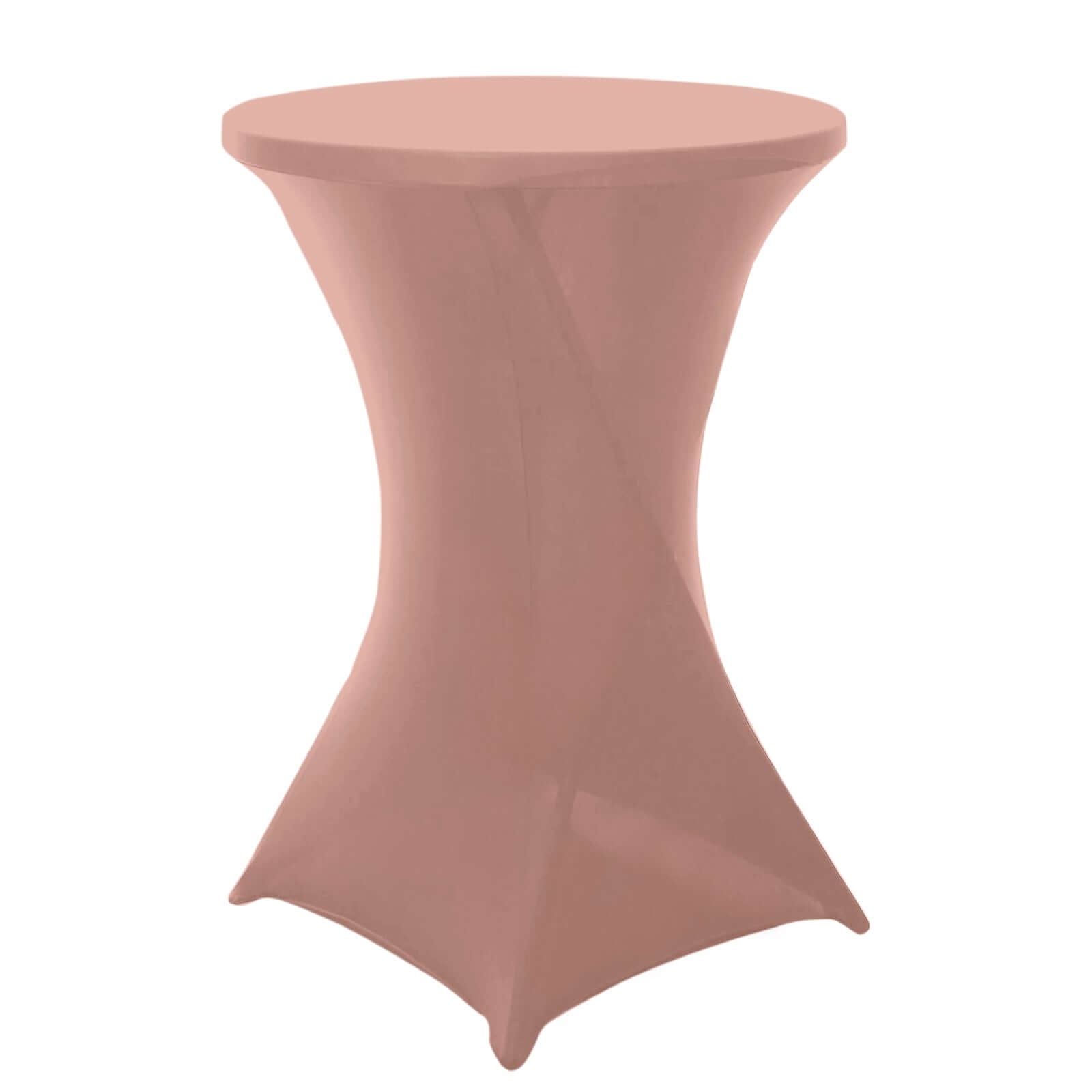 Spandex 24"-32" Round Cocktail Table Cover Dusty Rose - Easy to Maintain Stretch Fitted Highboy Tablecloth Pro Linens