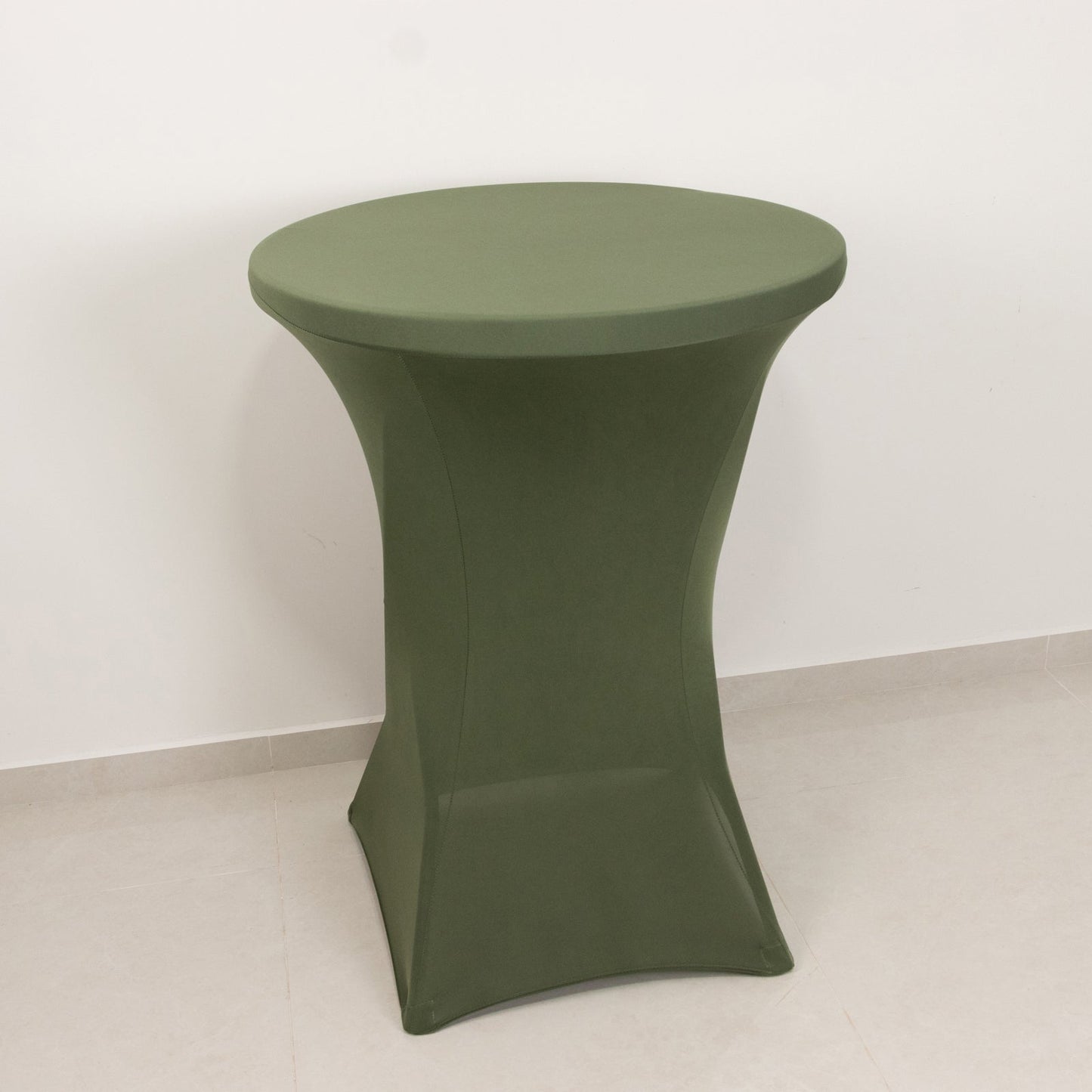 Spandex 24"-32" Round Cocktail Table Cover Dusty Sage Green - Easy to Maintain Stretch Fitted Highboy Tablecloth Pro Linens