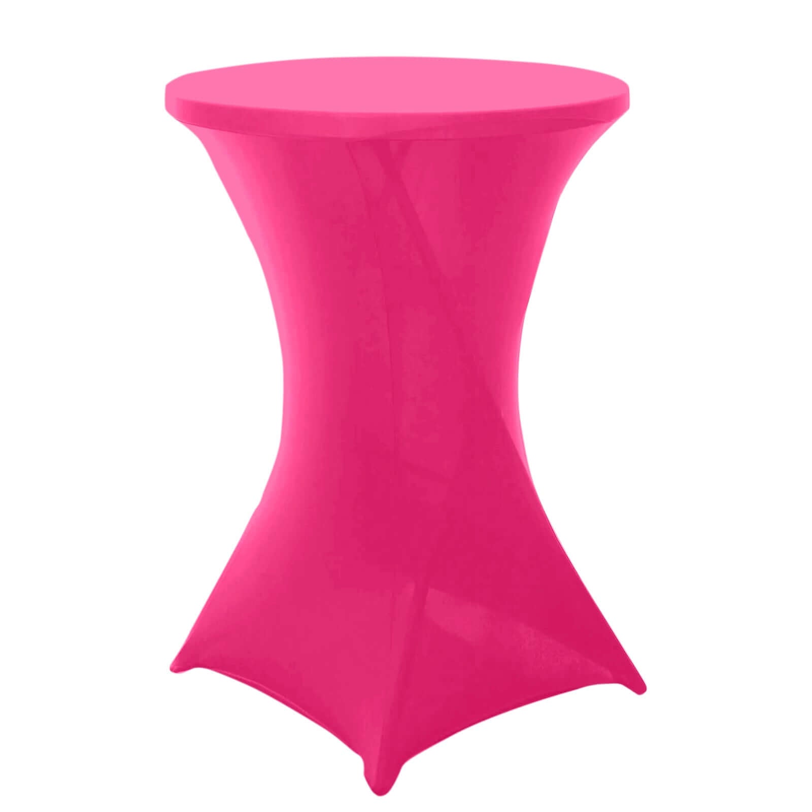 Spandex 24"-32" Round Cocktail Table Cover Fuchsia - Easy to Maintain Stretch Fitted Highboy Tablecloth Pro Linens