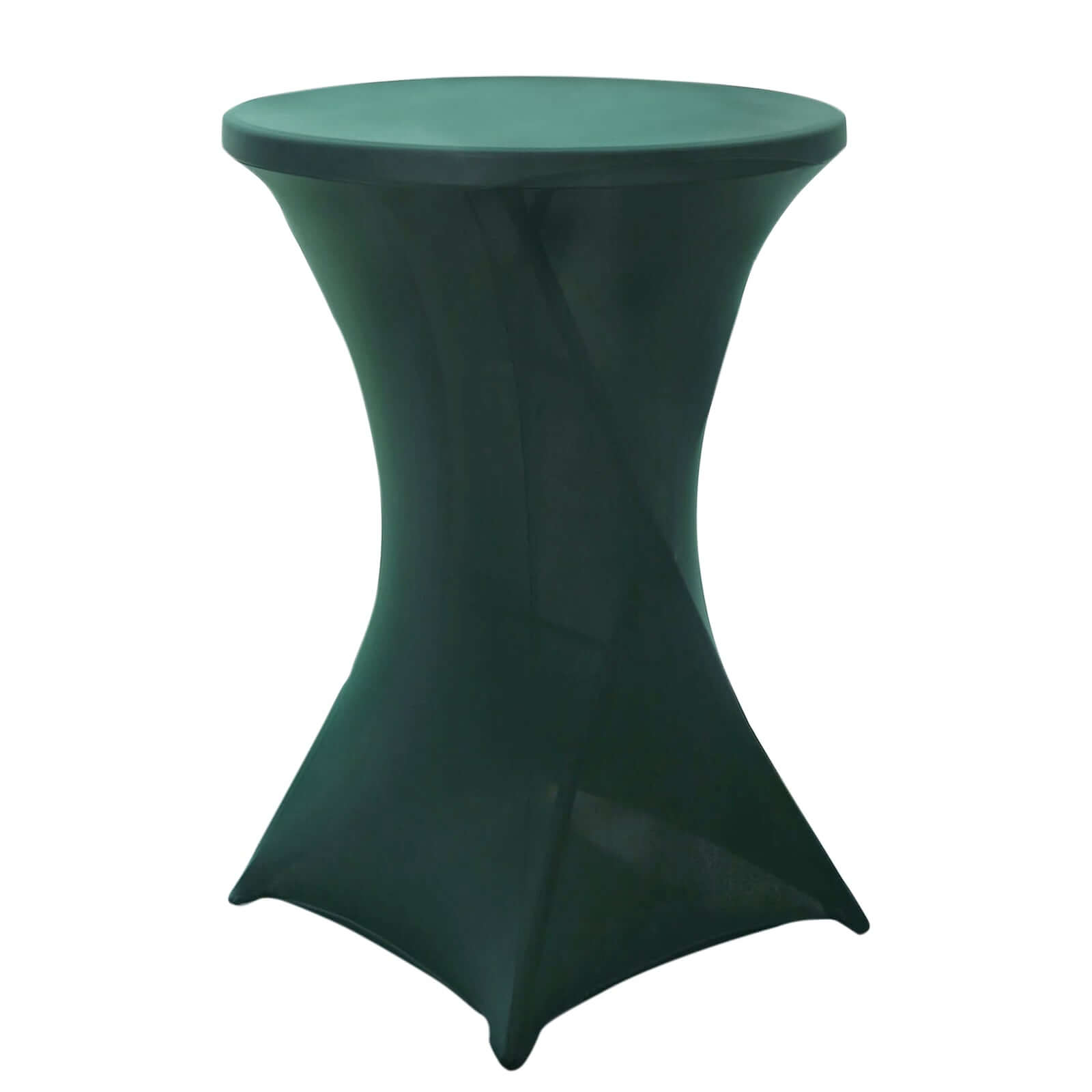 Spandex 24"-32" Round Cocktail Table Cover Hunter Emerald Green - Easy to Maintain Stretch Fitted Highboy Tablecloth Pro Linens