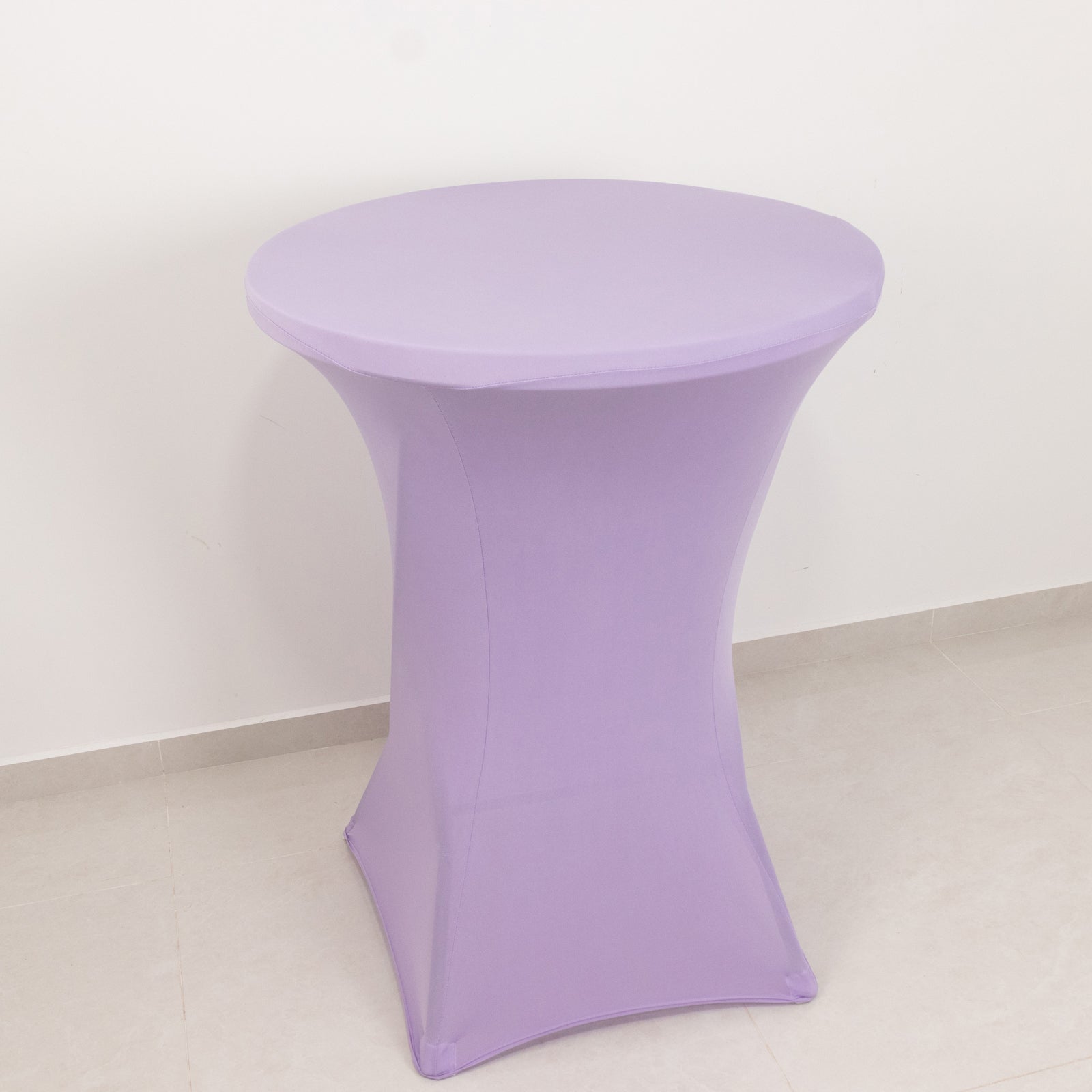 Spandex 24"-32" Round Cocktail Table Cover Lavender Lilac - Easy to Maintain Stretch Fitted Highboy Tablecloth Pro Linens