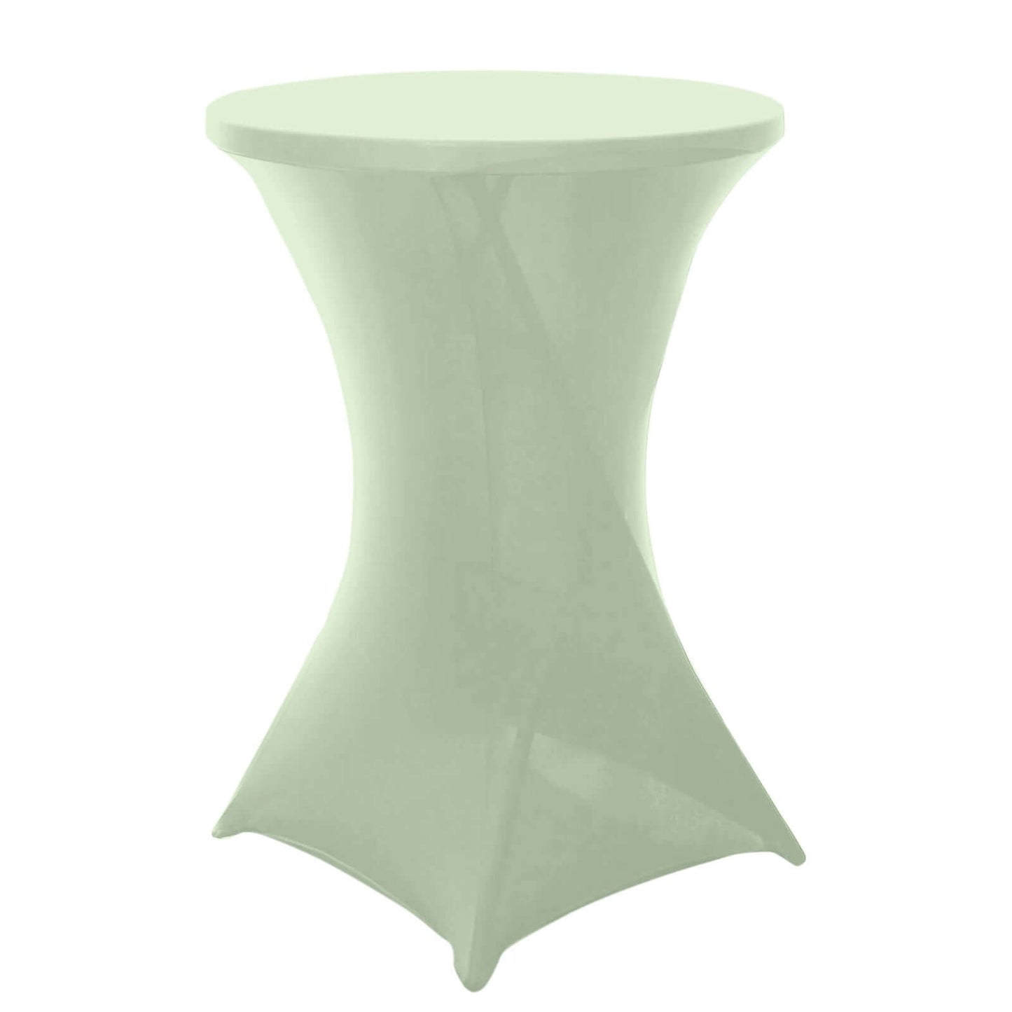 Spandex 24"-32" Round Cocktail Table Cover Sage Green - Easy to Maintain Stretch Fitted Highboy Tablecloth Pro Linens