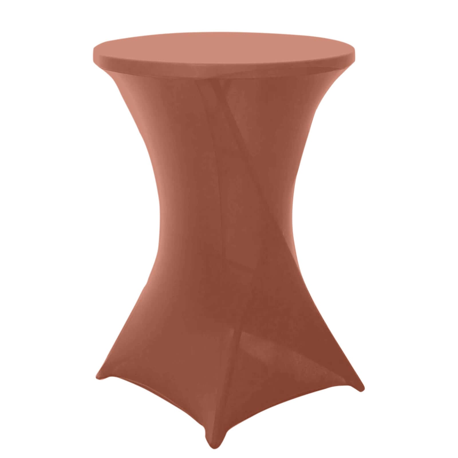 Spandex 24"-32" Round Cocktail Table Cover Terracotta (Rust) - Easy to Maintain Stretch Fitted Highboy Tablecloth Pro Linens