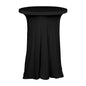 Spandex 32" Round Cocktail Table Cover Skirt Black With Natural Wavy Drapes Pro Linens