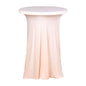 Spandex 32" Round Cocktail Table Cover Skirt Blush With Natural Wavy Drapes Pro Linens