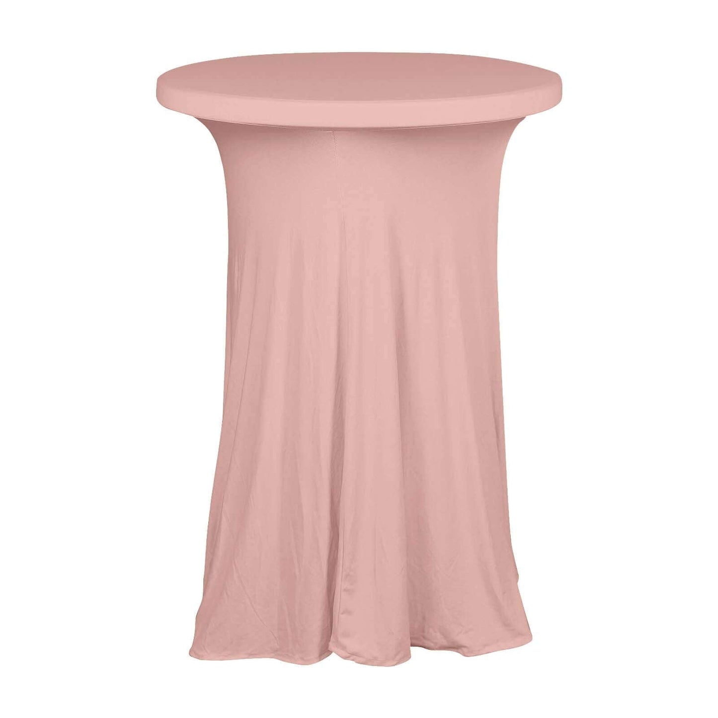 Spandex 32" Round Cocktail Table Cover Skirt Dusty Rose With Natural Wavy Drapes Pro Linens