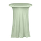 Spandex 32" Round Cocktail Table Cover Skirt Sage Green With Natural Wavy Drapes Pro Linens