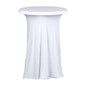 Spandex 32" Round Cocktail Table Cover Skirt White With Natural Wavy Drapes - Stylish & Sophisticated Event Decor Pro Linens