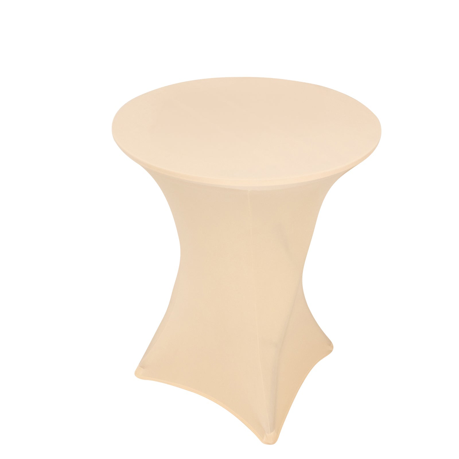 Spandex 33"-36" Round Cocktail Table Cover Beige - Easy to Maintain Stretch Fitted Highboy Tablecloth Pro Linens