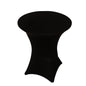 Spandex 33"-36" Round Cocktail Table Cover Black - Easy to Maintain Stretch Fitted Highboy Tablecloth Pro Linens