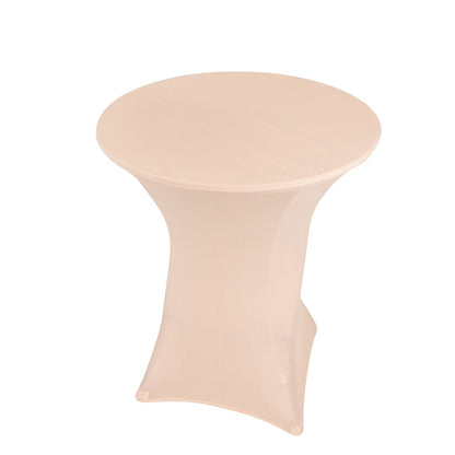 Spandex 33"-36" Round Cocktail Table Cover Blush - Easy to Maintain Stretch Fitted Highboy Tablecloth Pro Linens