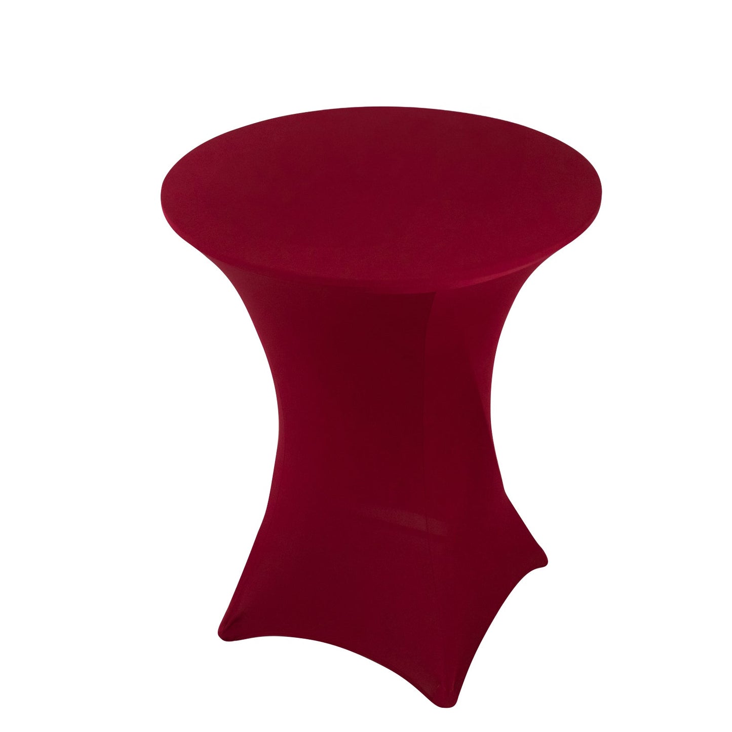 Spandex 33"-36" Round Cocktail Table Cover Burgundy - Easy to Maintain Stretch Fitted Highboy Tablecloth Pro Linens