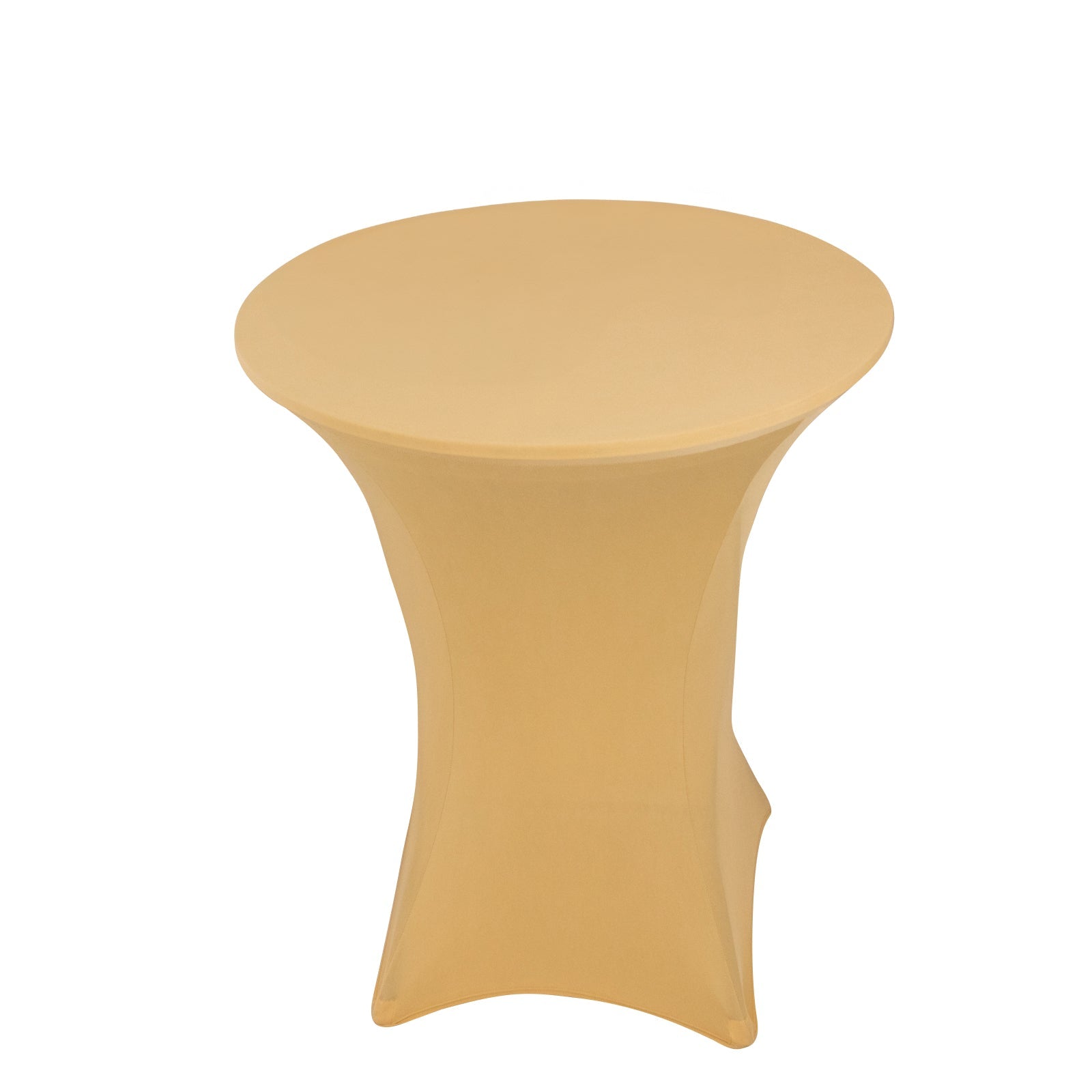 Spandex 33"-36" Round Cocktail Table Cover Champagne - Easy to Maintain Stretch Fitted Highboy Tablecloth Pro Linens