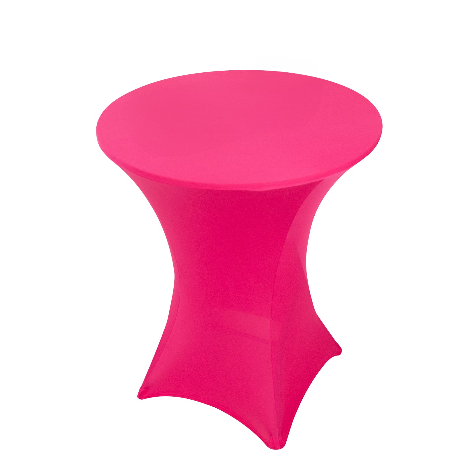 Spandex 33"-36" Round Cocktail Table Cover Fuchsia - Easy to Maintain Stretch Fitted Highboy Tablecloth Pro Linens