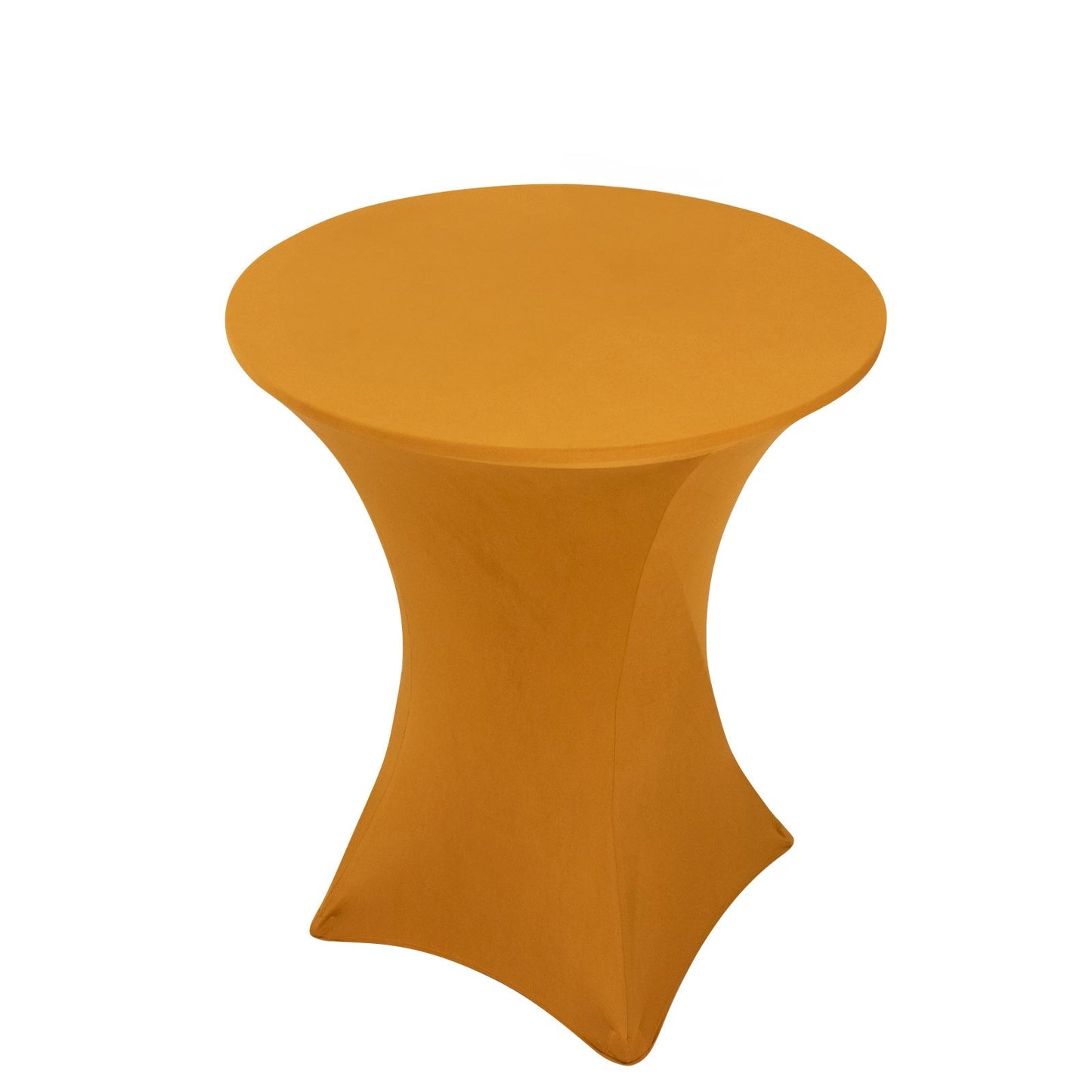 Spandex 33"-36" Round Cocktail Table Cover Gold - Easy to Maintain Stretch Fitted Highboy Tablecloth for Events Pro Linens