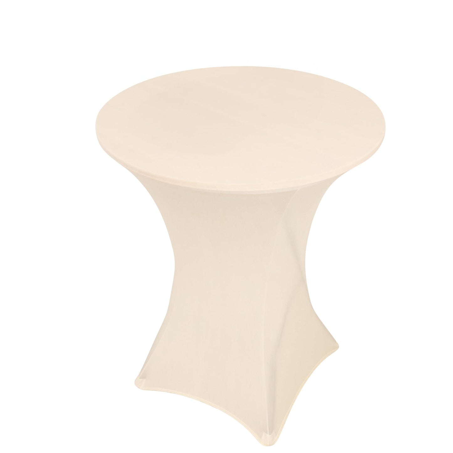 Spandex 33"-36" Round Cocktail Table Cover Ivory - Easy to Maintain Stretch Fitted Highboy Tablecloth Pro Linens