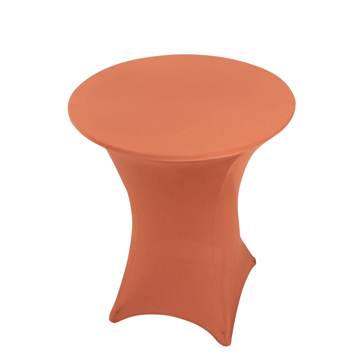 Spandex 33"-36" Round Cocktail Table Cover Terracotta (Rust) - Easy to Maintain Stretch Fitted Highboy Tablecloth Pro Linens