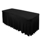 Spandex Rectangle 72"x30" Table Skirt Black with Wavy Skirt - Like Effect Table Cover - Pro Linens