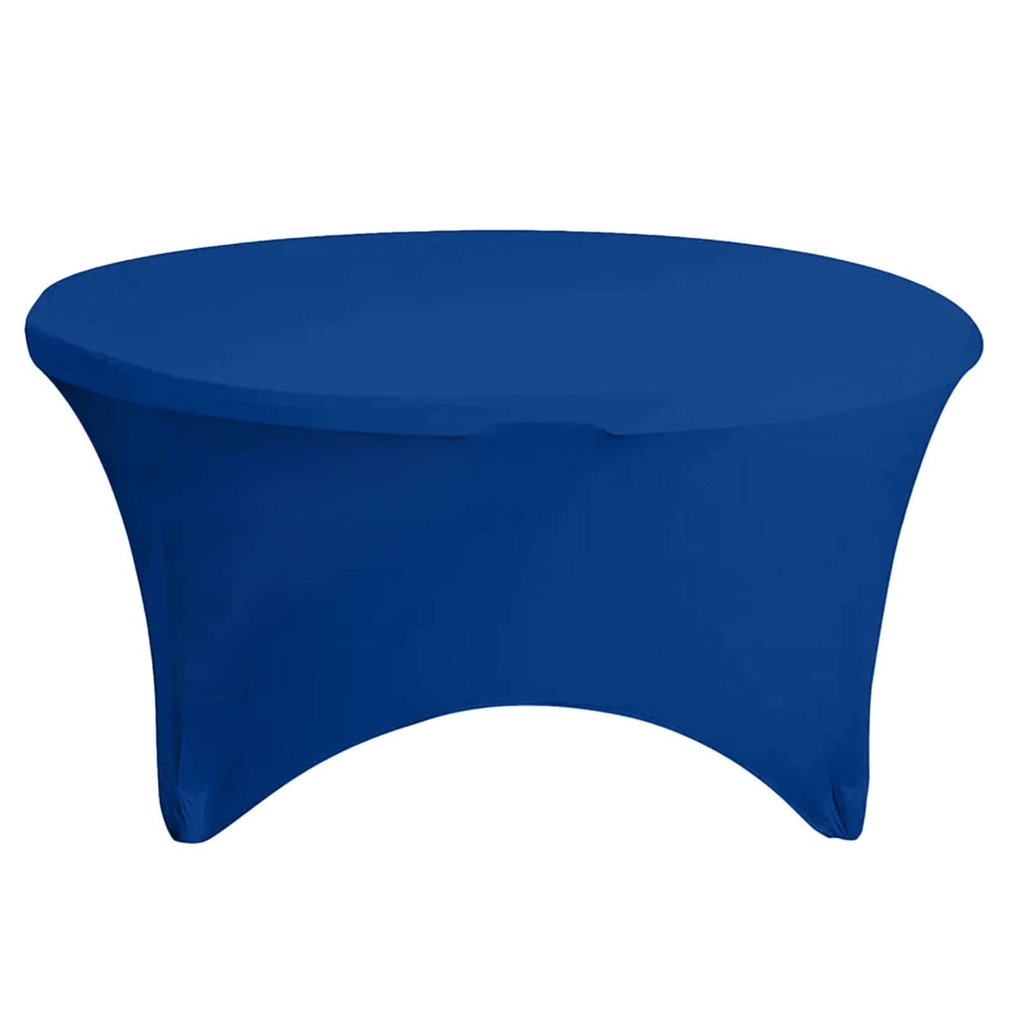 Stretch Spandex 5ft Round Tablecloth Royal Blue - Durable Form-Fitting Table Cover Pro Linens