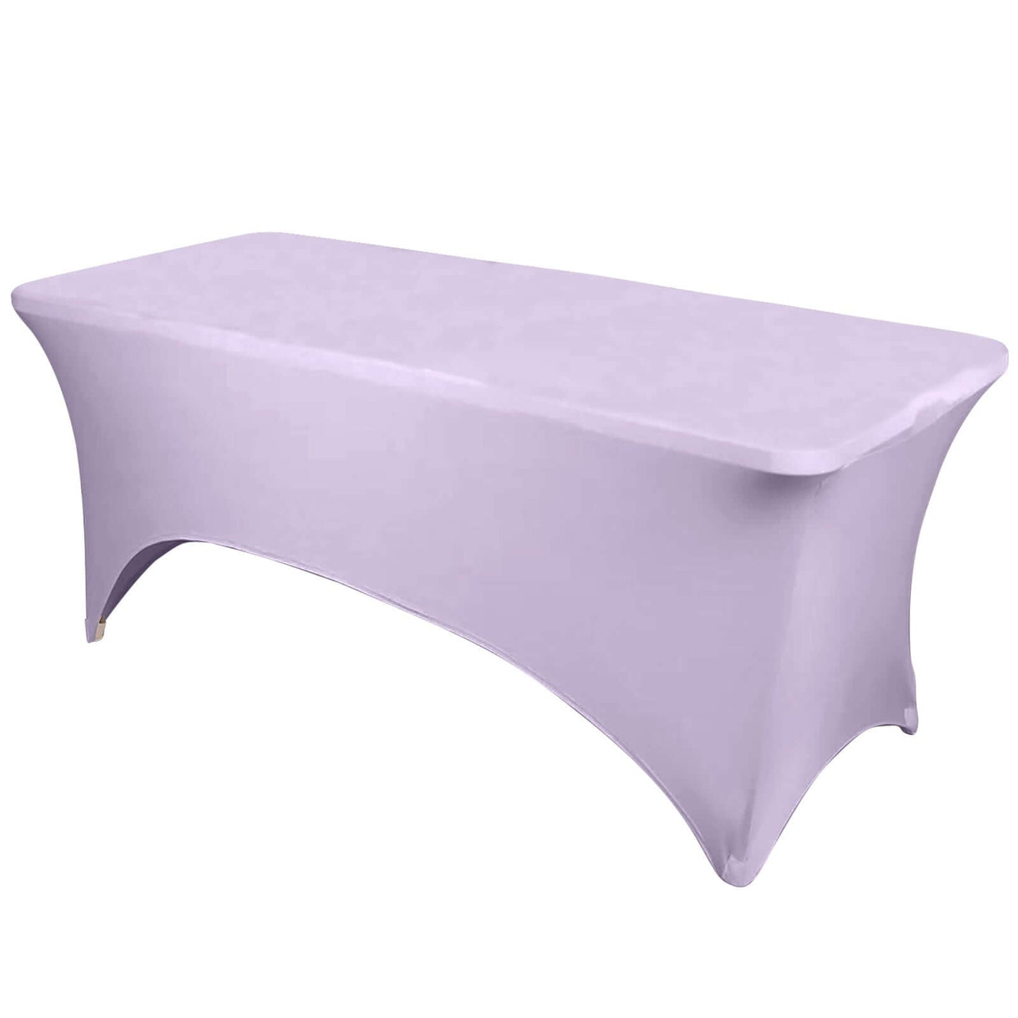 Stretch Spandex 6ft Rectangle Tablecloth Lavender Lilac - Durable Form - Fitting Table Cover - Pro Linens