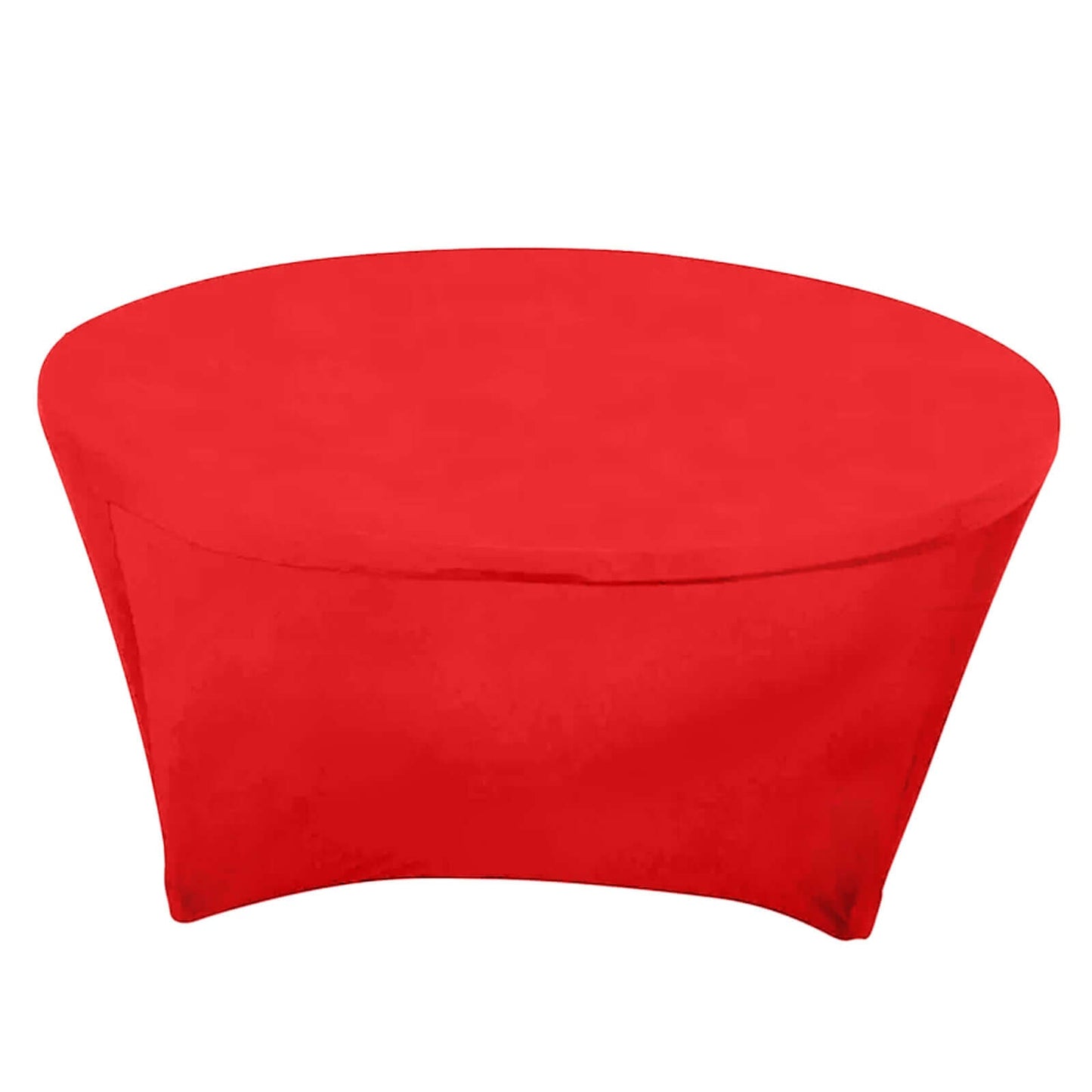 Stretch Spandex 6ft Round Tablecloth Red - Durable Form-Fitting Table Cover Pro Linens