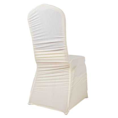 Stretch Spandex Chair Cover Rouge for Banquet Chairs Ivory - Fitted Slip-On Slipcover Pro Linens