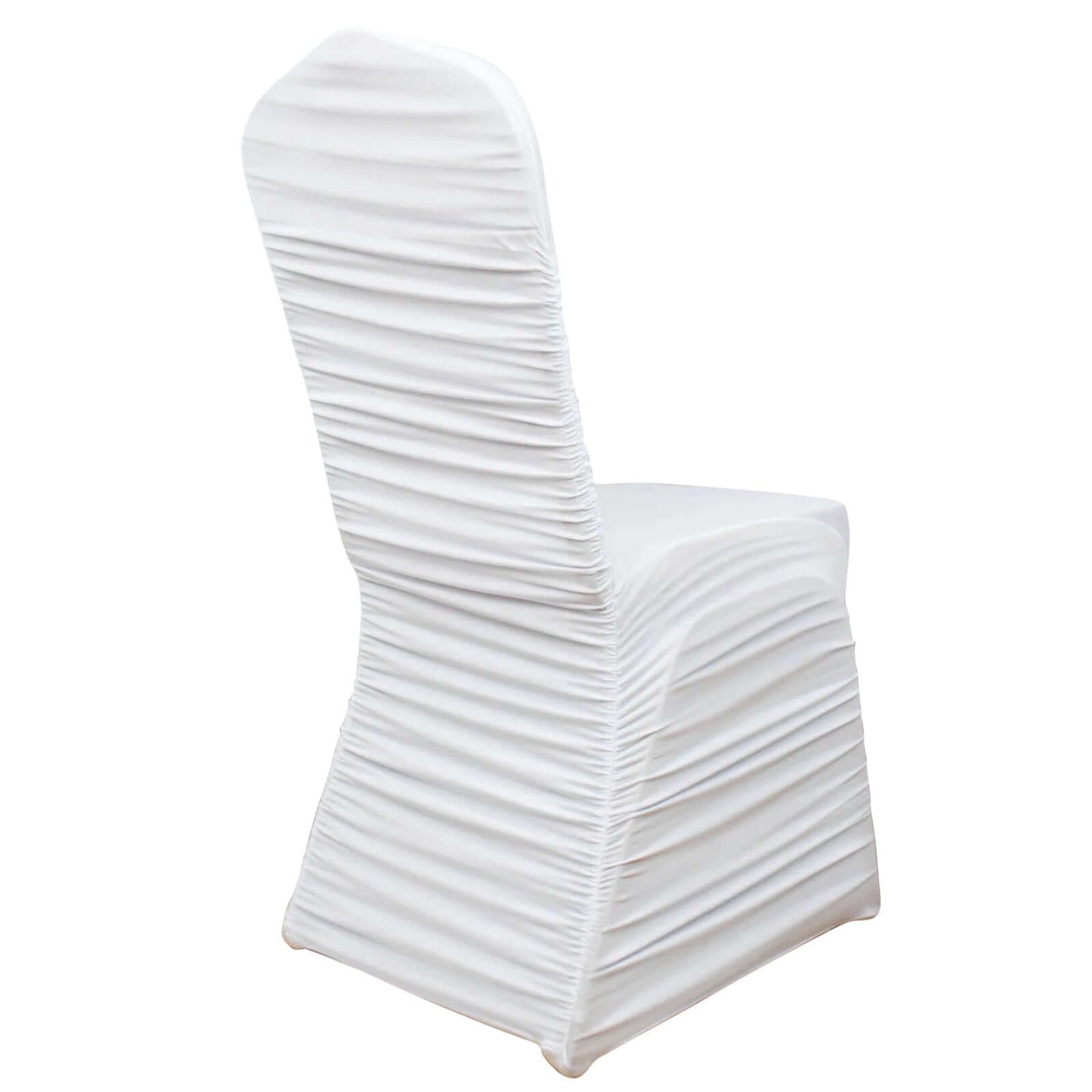 Stretch Spandex Chair Cover Rouge for Banquet Chairs White - Sleek Fitted Slip-On Slipcover for Weddings & Gatherings Pro Linens