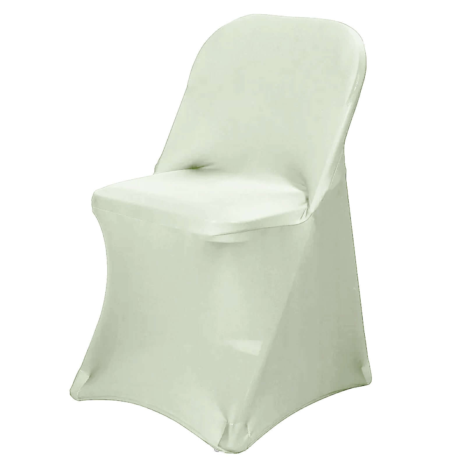 Stretch Spandex Chair Cover Sage Green for Folding Chairs - Reusable & Wrinkle-Resistant 160GSM Fitted Slipcover Pro Linens