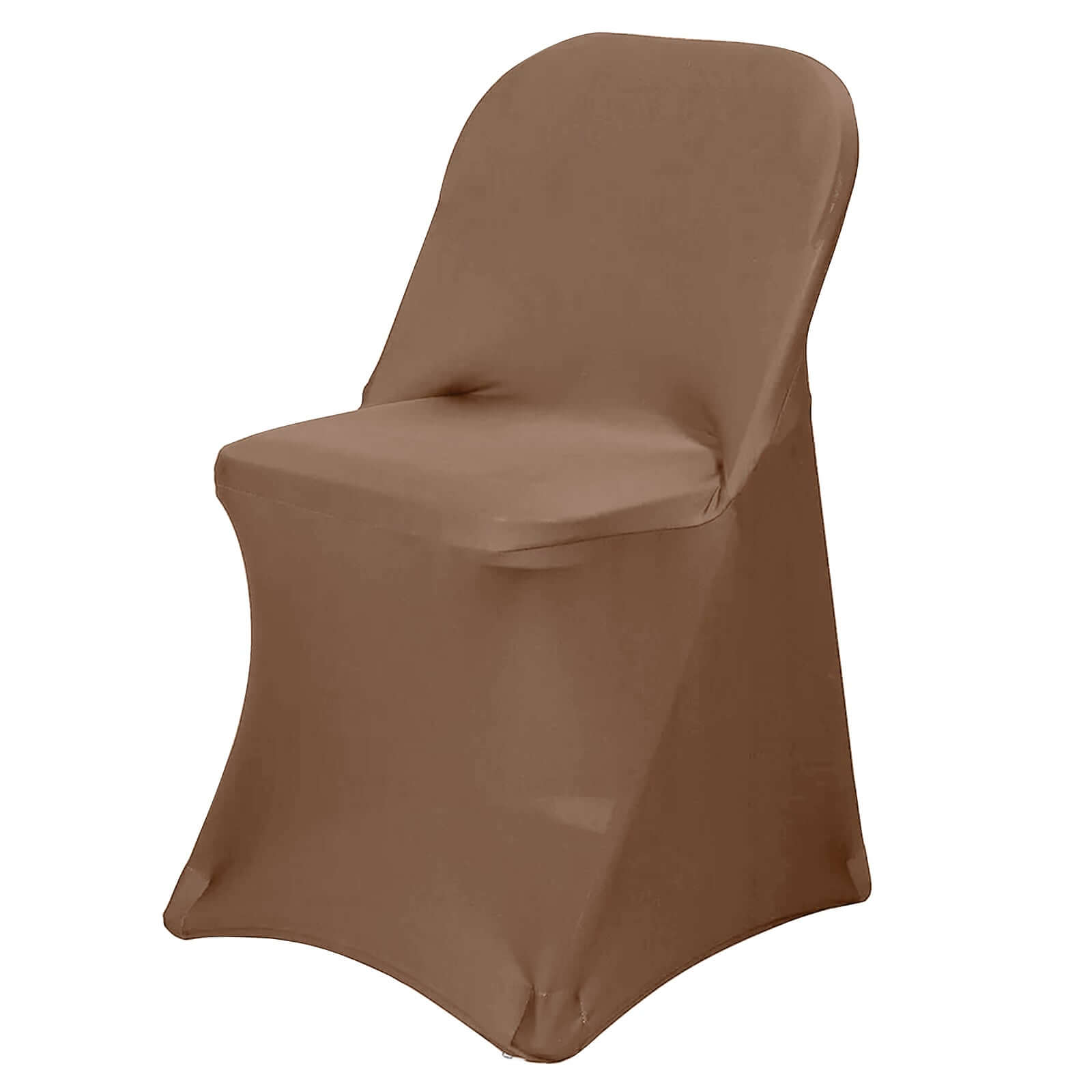 Stretch Spandex Chair Cover Taupe for Folding Chairs - Reusable & Wrinkle-Resistant 160GSM Fitted Slipcover Pro Linens