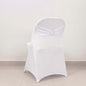 Stretch Spandex Chair Cover White for Folding Chairs - Enhanced Style & Secure Fit Slipcover with Stunning Silver Rhinestone Buckled Sash Band Pro Linens