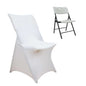 Stretch Spandex Chair Cover White for Lifetime Folding Chairs - Wrinkle Resistant Snug Fit Slipcover with Foot Pockets for Sophisticated Event Styling Pro Linens