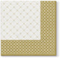 Subtle Grid Gold Airlaid Dinner Napkin 1/4 Fold - 50 Pack Dinner Napkins Pro Linens