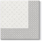 Subtle Grid Silver Airlaid 1/4 Fold Dinner Napkin - 50 Pack Dinner Napkins Pro Linens