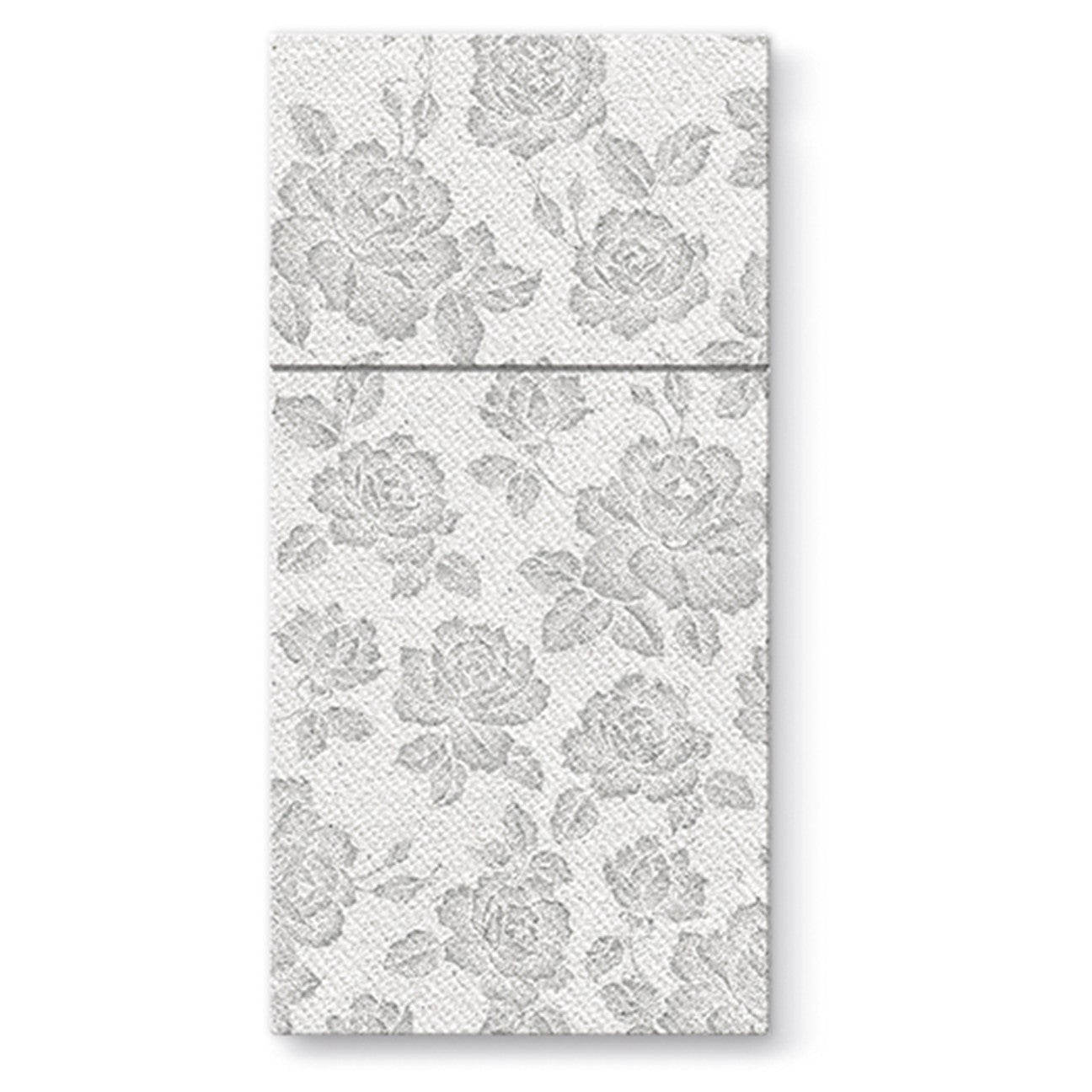 Subtle Roses Airlaid Silver Pocket Napkin 1/8 Fold - 25 pack Pocket Napkins Pro Linens